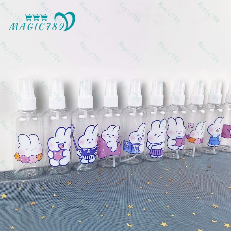 Magic789 Cute Rabbit Cartoon Spray Bottle 100ML Plastic Travel Size Bottles for Cosmetic Perfume