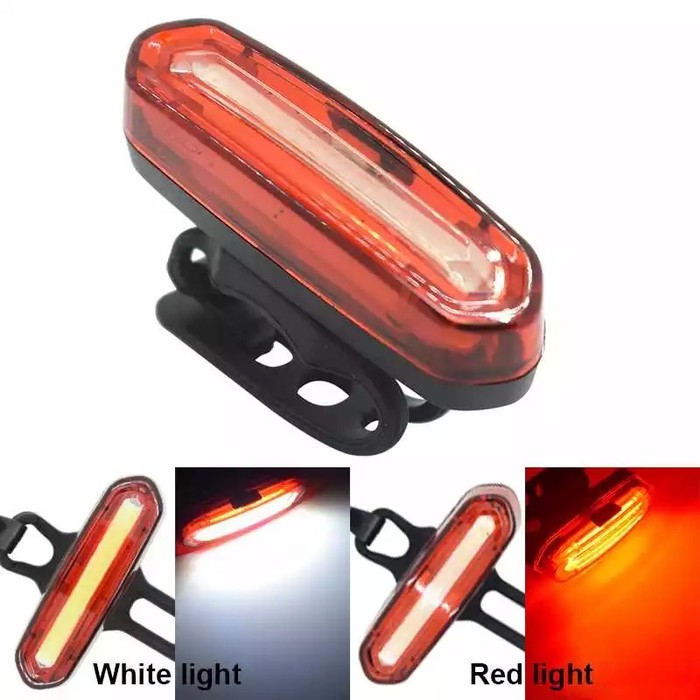 Lampu Sepeda Cob 1860 rechargerable Led Merah Putih Bicycle Tali Light