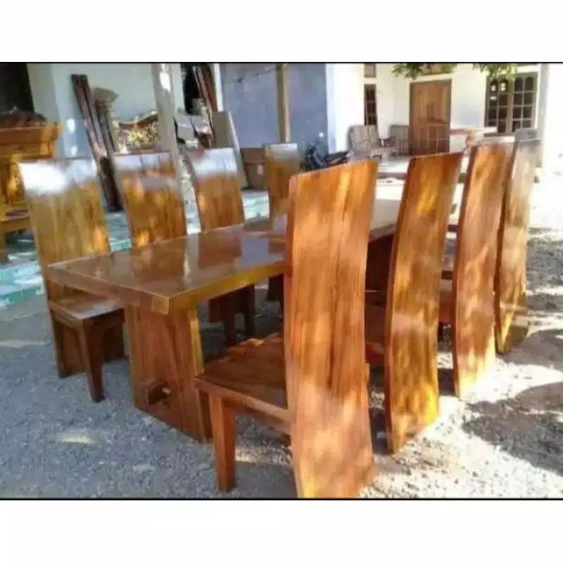 Meja makan blok:8 kursi