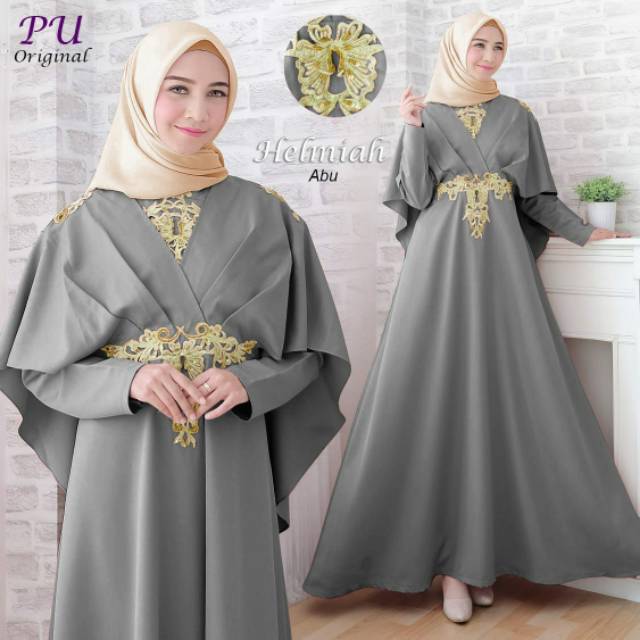 Helmiah Maxy, GAMIS PESTA WANITA MUSLIM CANTIK BAHAN MOSCREPE IMPORT LD 104 TERMURAH TERLARIS