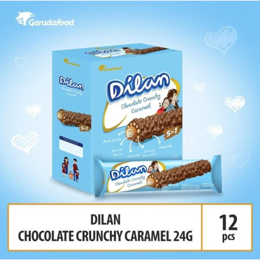 

Dilan Chocolate Crunchy Caramel Rolls 1 Box - 12pcs x 24gr