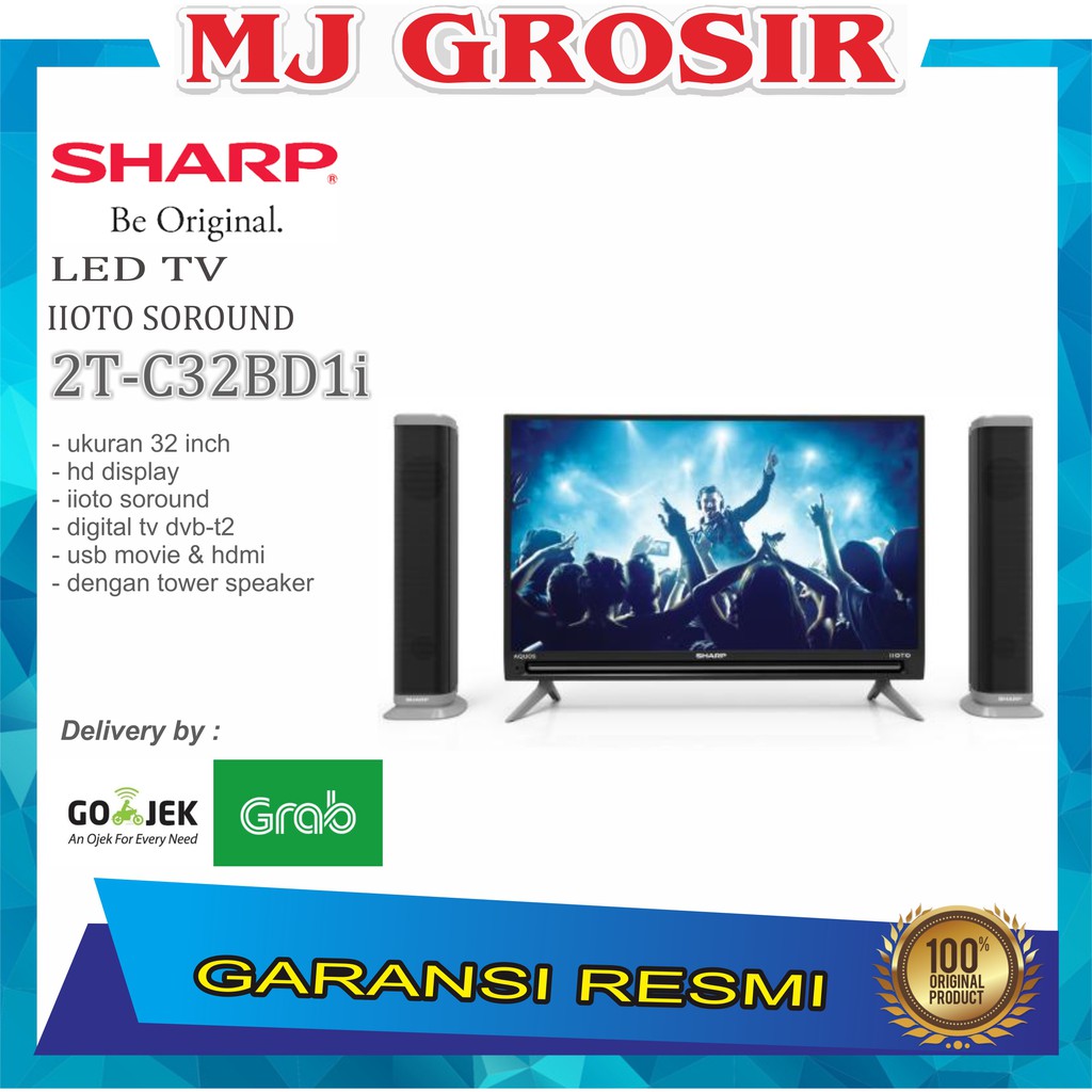 PROMO LED TV SHARP 32 INCH 2T-C 32BD1i 32BD USB MOVIE HDMI DIGITAL