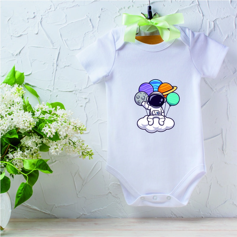 Jumper Bayi Newborn Karakter Astronot Custom Nama Anak