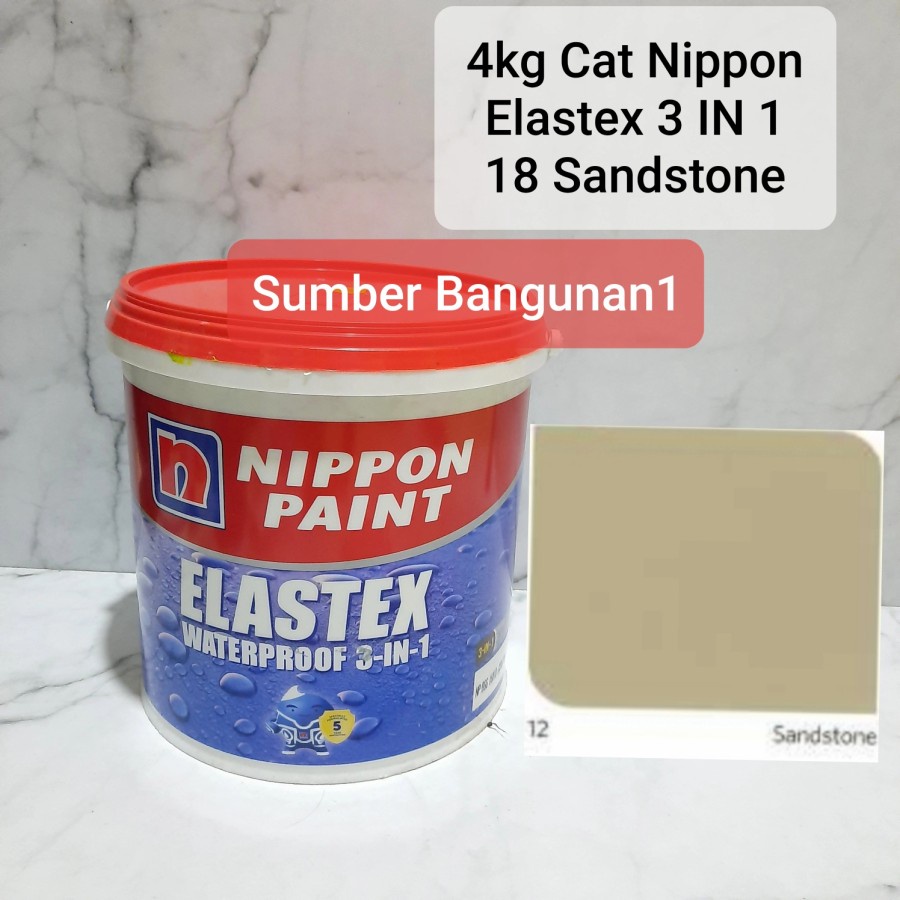 Cat tembok nippon elastex 18 sandstone coklat cream muda dinding luar