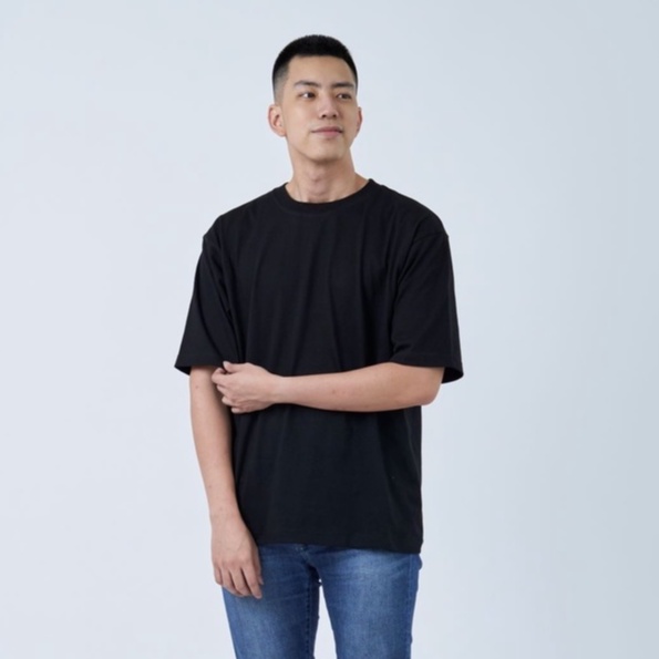 Kaos Oversize Polos Unisex Pria wanita Cotton combed 24s Kaos oversize polos Keren Murah Hitam Putih