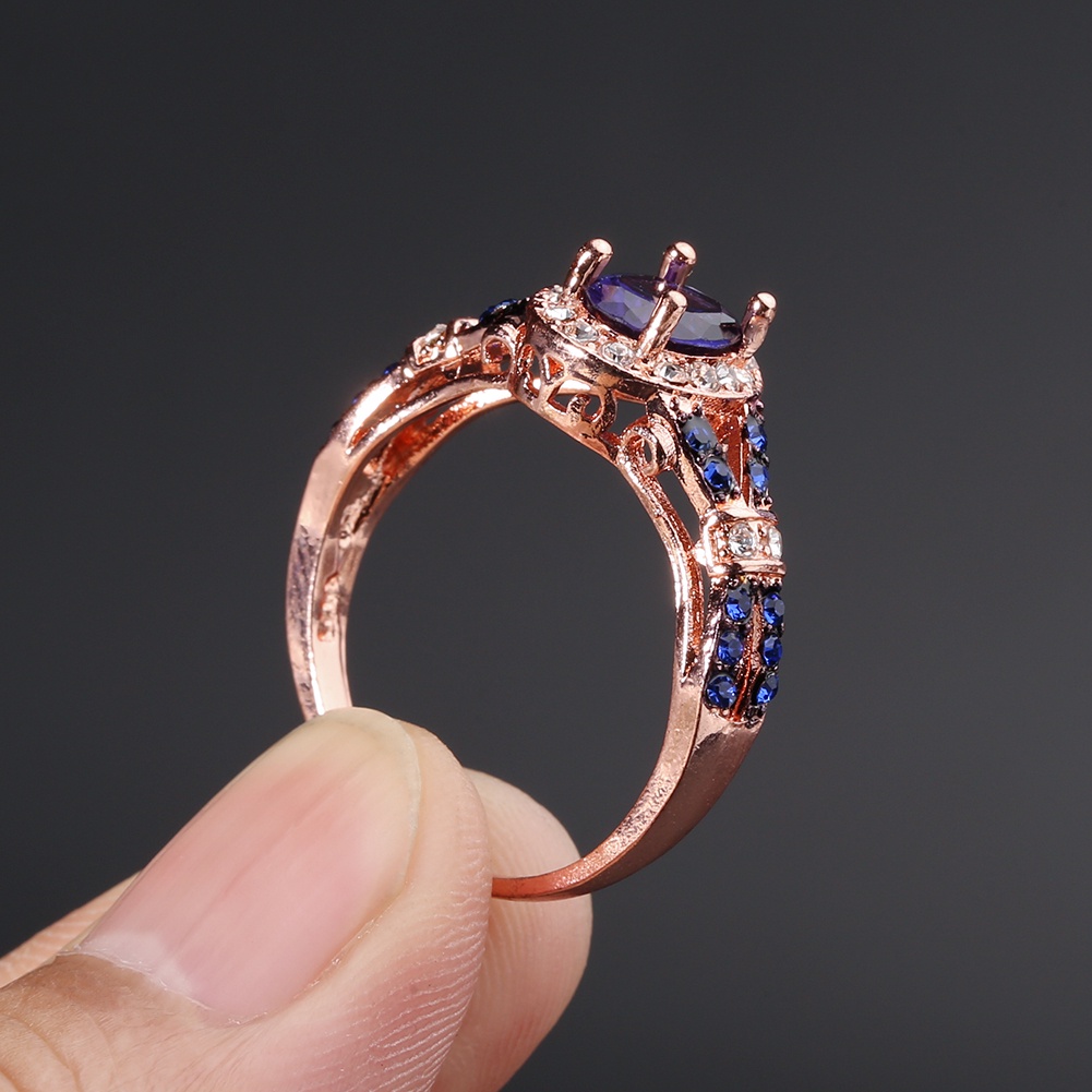 Hu Hu Hu Hu Hu Alat Bantu Pasang Kacamata♡ Cincin Wanita Hias Berlian Imitasi Bentuk Oval Berkilau Untuk Pertunanganpernikahanhadiah