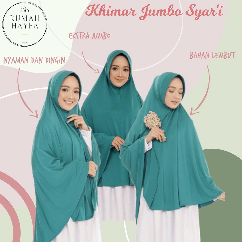 HAYFA - JILBAB INSTAN TERBARU HIJAB BERGO AISYAH KERUDUNG JUMBO JERSEY TERMURAH PREMIUM KRUDUNG SYAR