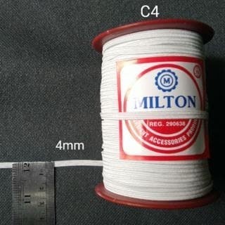 1 roll karet elastis 4 mm putih milton/ karet baby c4 milton