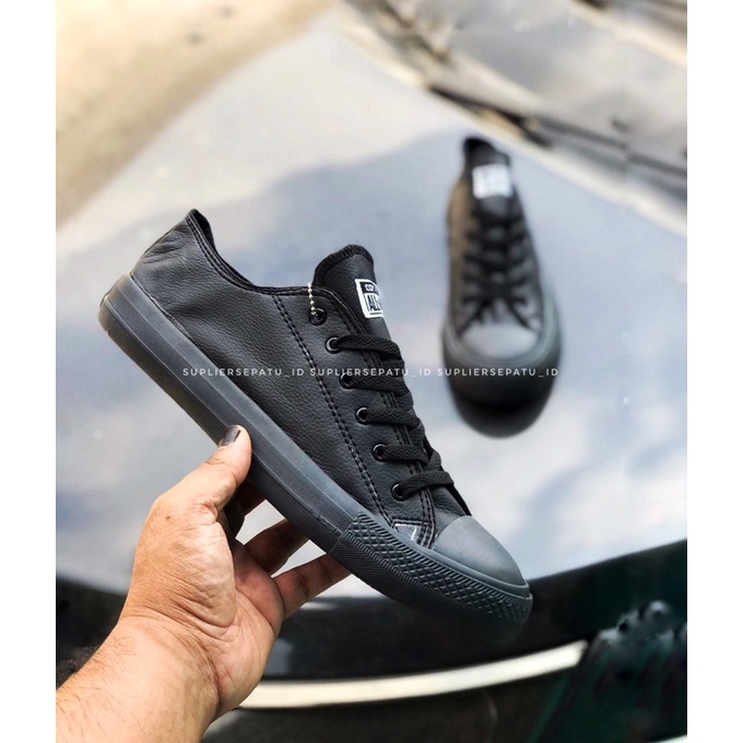 BISA COD SEPATU CONVERSE LOW LEATHER KULIT HITAM | BROWN COKLAT PRIA WANITA