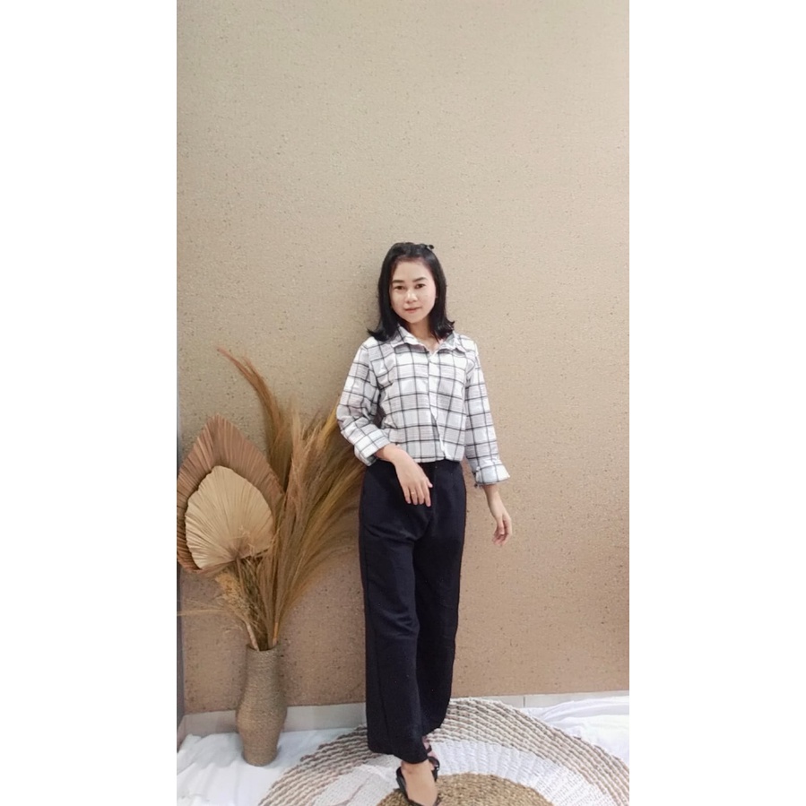 FC - KEMEJA NAORI CROP TOP BLOUSE / KEMEJA NAORI WANITA / NAORI OUTER CROP TOP