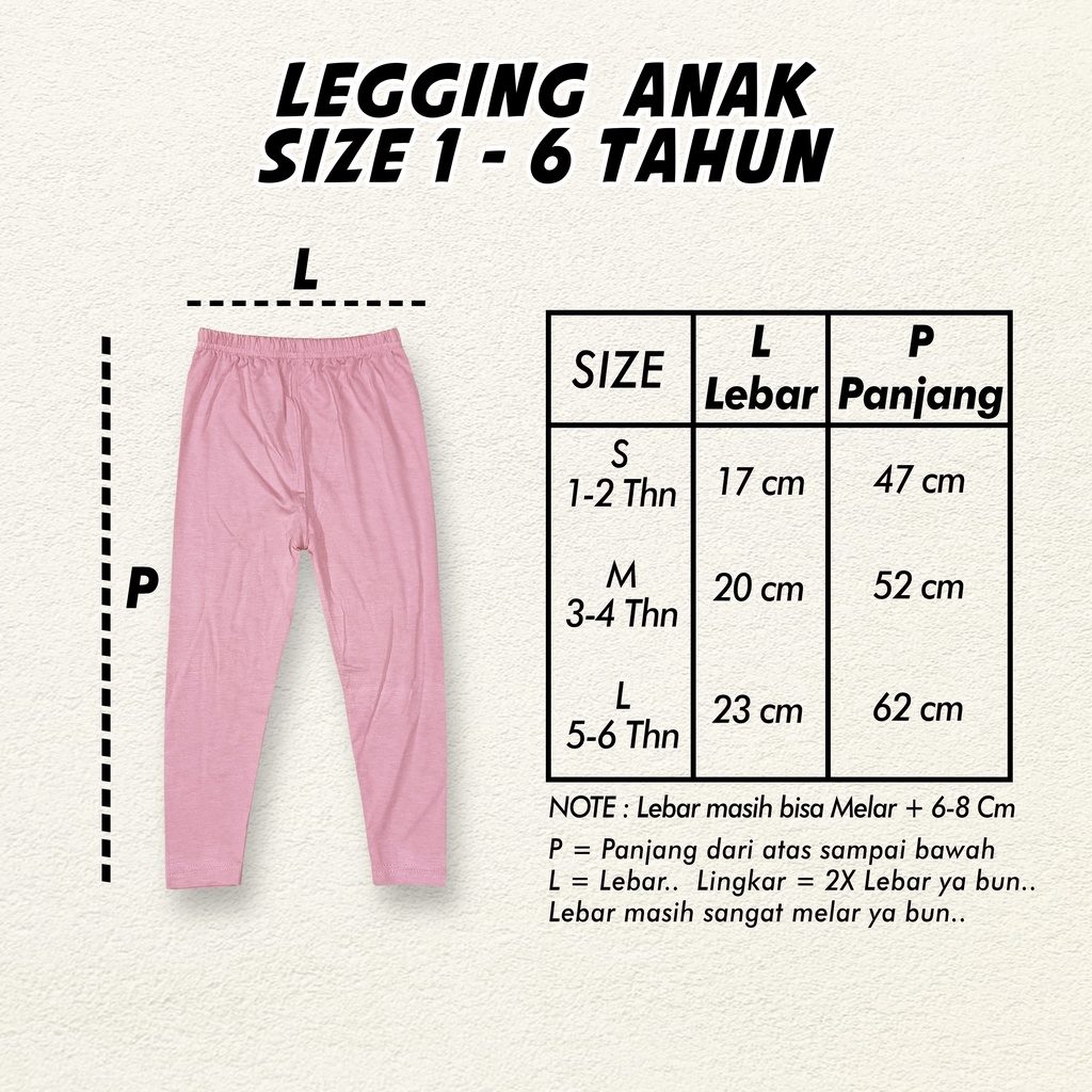 11 - 11 SALE Oliver Kids Celana Legging anak 1-6 Tahun balita Legging Katun Rayon Spandex Celana Anak Perempuan Original