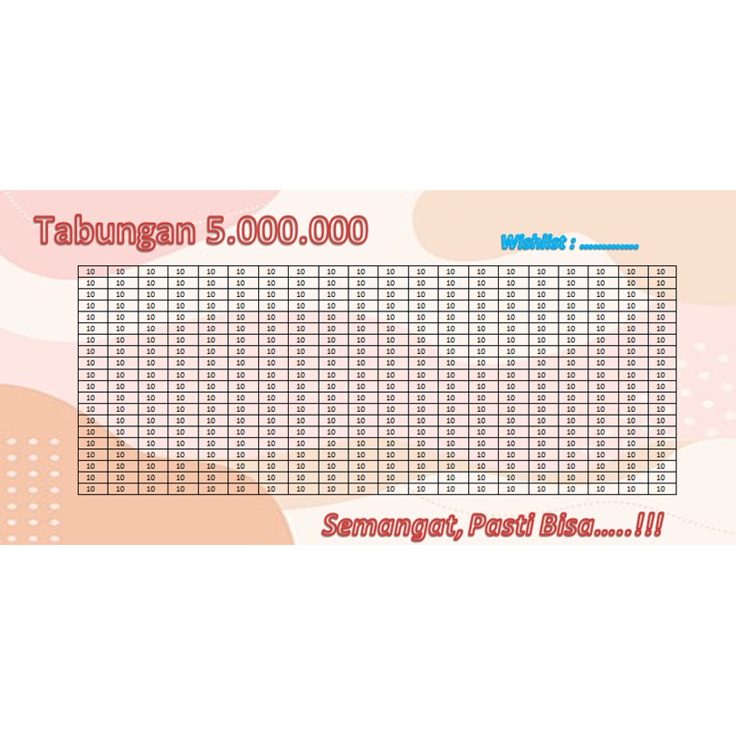 [5Juta10K] Celengan Target Nominal 5 Juta 10K Kode TK15 / Tabungan Target Viral Tiktok / Celengan Target Buka Tutup / Celengan Target Permanen