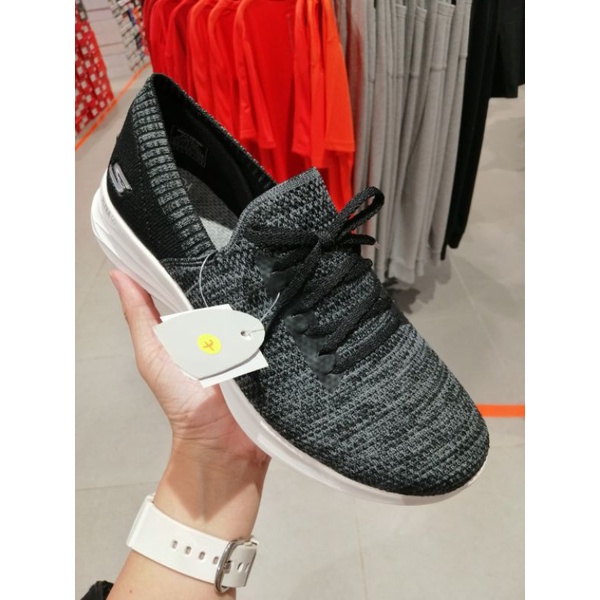 skechers 132015/BKGY skechers you wave strength black gray sepatu slipon skechers