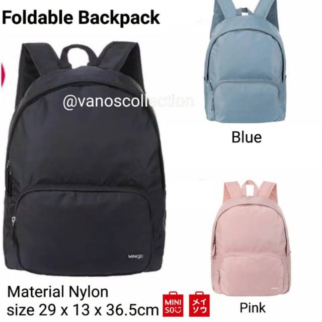 miniso foldable backpack