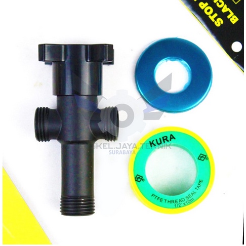 BUL Keran Air / Stop Kran Shower Cabang Black / Kran Model T 3 Lubang