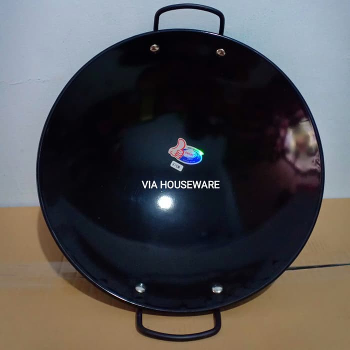KUALI WAJAN HITAM ENAMEL / KUALI PENGGORENGAN ENAMEL 37 CM EVOST