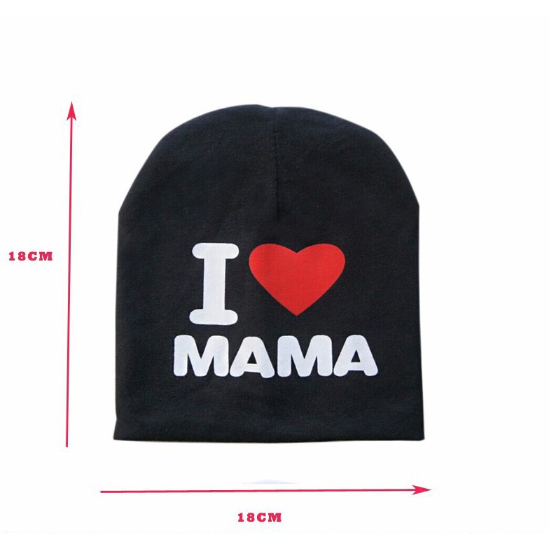 Topi Kupluk Bayi I Love Mama Papa Topi Kupluk Anak Bayi Import Elastis Kupluk Anak Nyaman Digunakan