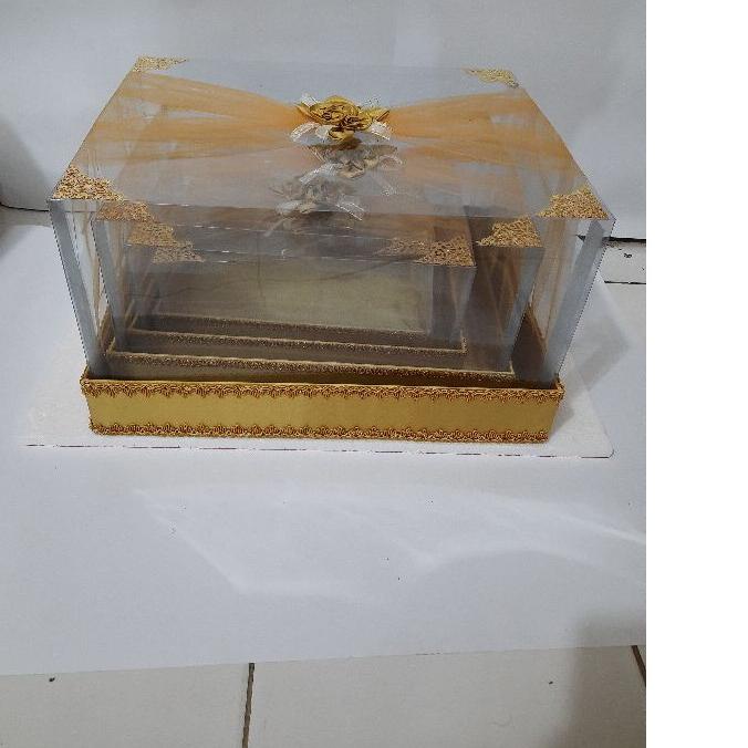 

✱ Kotak hantaran seserahan mika tile tinggi isi 4 warna gold ➴