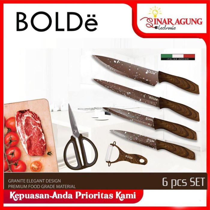 PISAU SET BOLDE SUPER KNIVES PISAU 6 PCS SET MARBELLA - ORIGINAL (D7C1) Pisau sembelih Pisau surviva