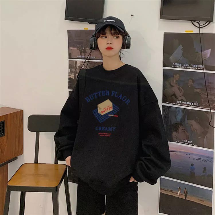 SWEATER WANITA BUTTER FLQAR ALA KOREA TEBAL TERBARU,