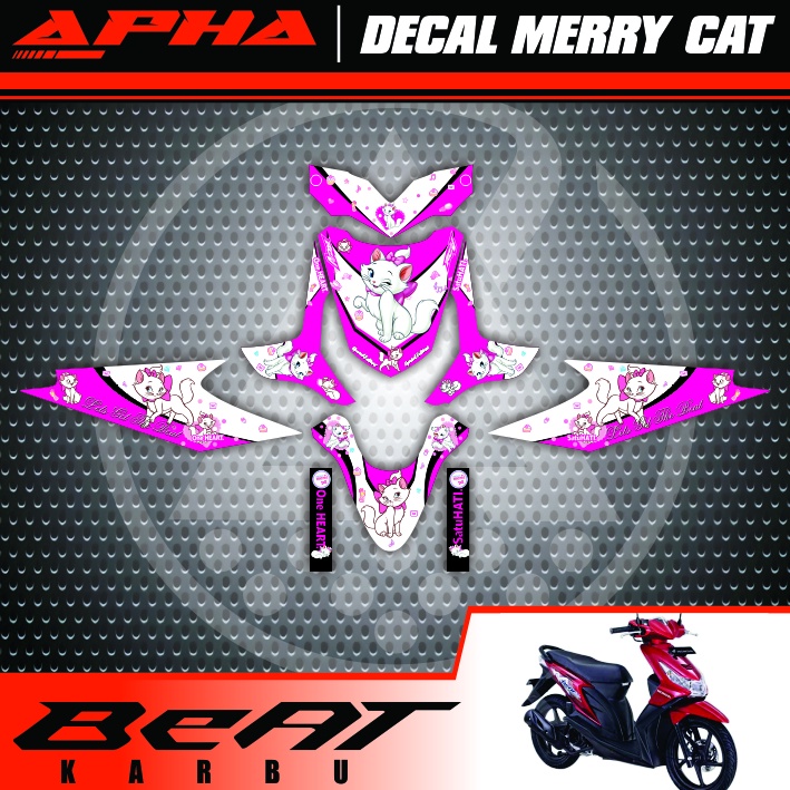 stiker honda beat karbu MERRY CAT, decal beat karbu, les motor honda beat karbu MERRY CAT 2008-2010 