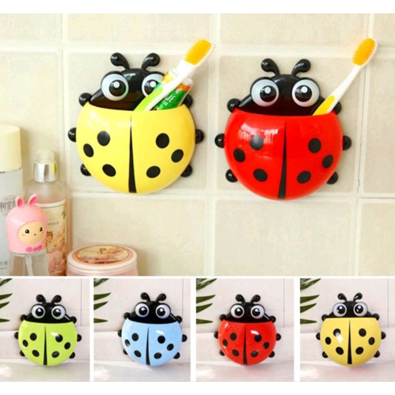 TERMURAH GROSIR Tempat Sikat Gigi Kumbang Tempat Odol Motif Kumbang Hanger Sikat Odol Ladybug Toothbrush