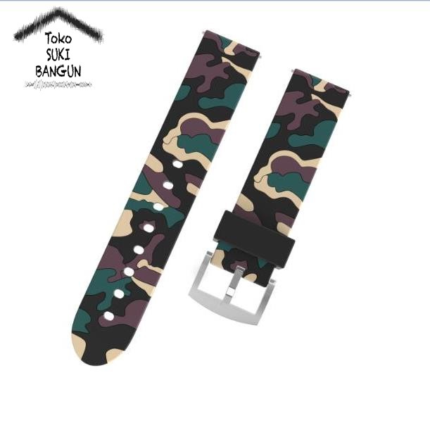 TALI JAM 22mm Rubber ARMY CAMOUFLAGE Silicone Watch Band Strap