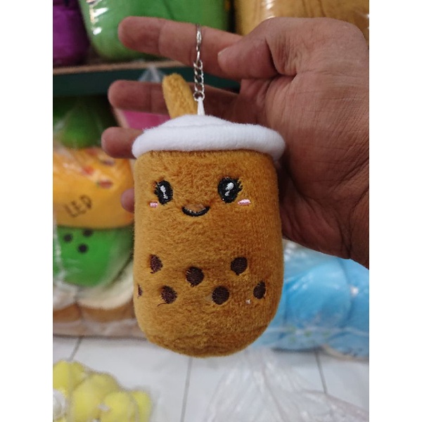 Gantungan Kunci Boneka Boba Unik 10 Cm-Coklat