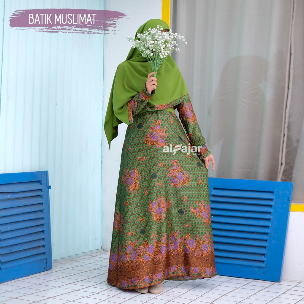 GAMIS BATIK MUSLIMAT NU Semi Sutra Dress Muslim FATAYAT Ori by Alfajar