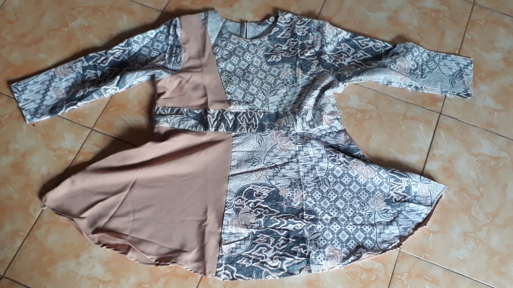 Tey-17 Batik Wanita Asj Sa Hrb026 Kenongo Kemeja Tosca Pendek