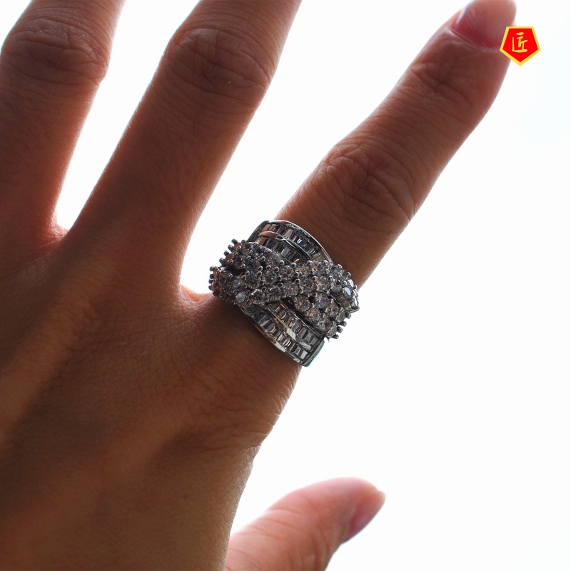 [Ready Stock]Creative Personality Full Diamond Ring