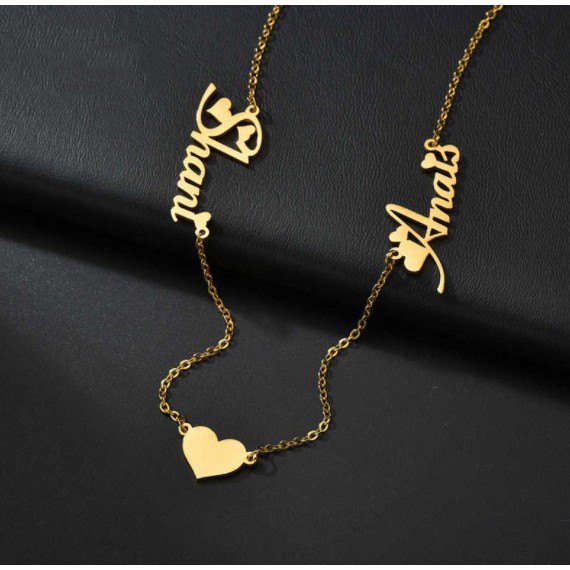 PERSONALIZED COUPLE NECKLACE / TITANIUM KALUNG NAMA CUSTOME / KADO VALENTINE