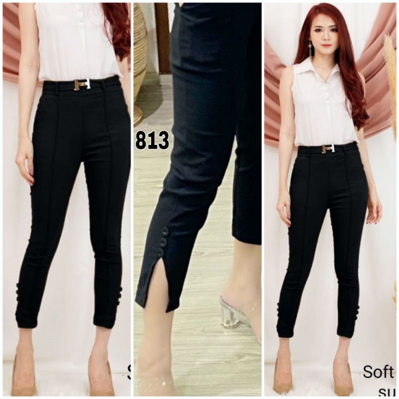 Celana Panjang Wanita SoftJeans Super Stretch Khusus Hitam