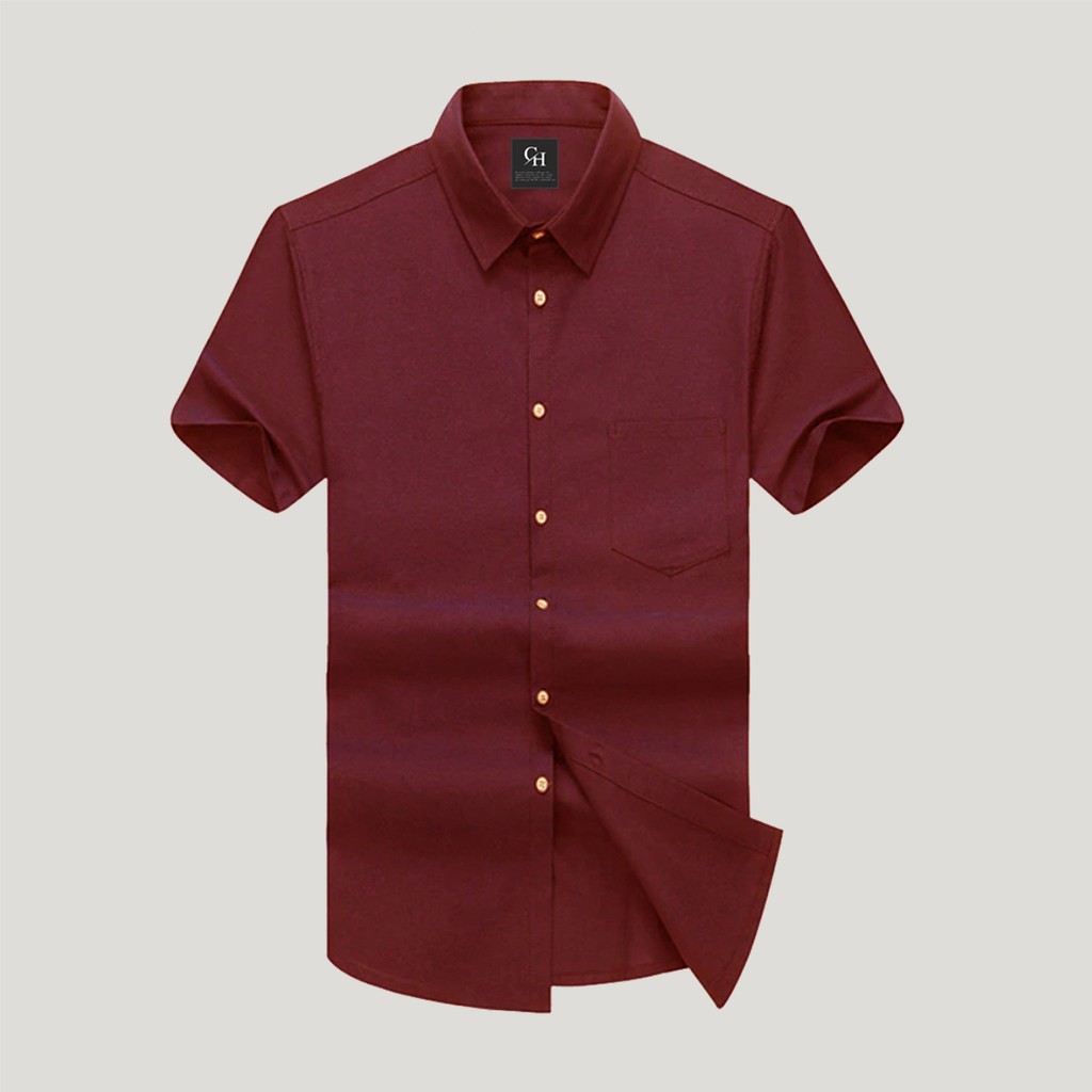 Kemeja Pria Warna Biru Muda Polos VISCO Lengan Pendek Hem Pria Casual Formal Original Bandung