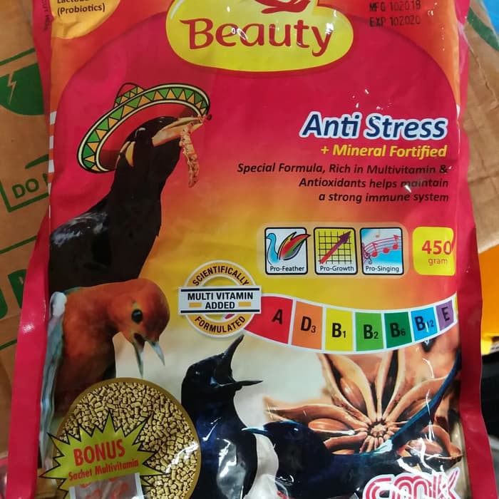 PAKAN BURUNG JALAK KACE MURAI - BEAUTY ANTI STRESS - BEAUTY MERAH