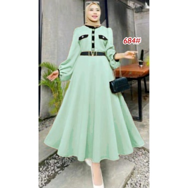 684#Gamis Wanita/Fashion Muslim+FREE BELT V