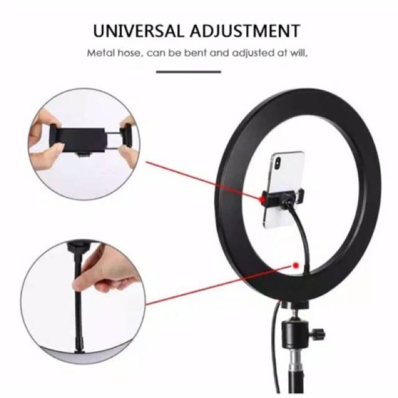 PAKET LENGKAP RING LIGHT LED 26CM 33CM LAMPU 26CM MAKE UP LAMPU + TRIPOD