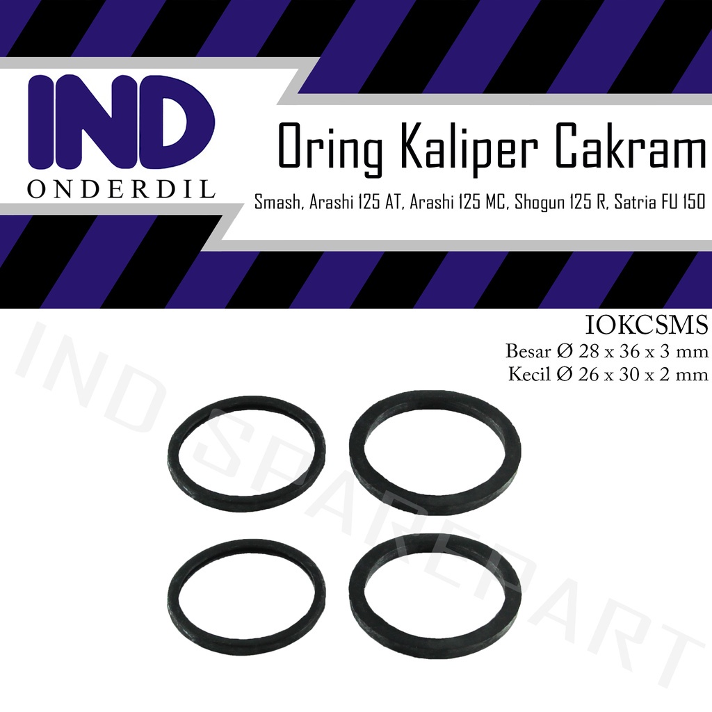 Oring-Karet-Seal-Sil Piston Kaliper Cakram Kepala Babi Depan Smash/Satria FU/Arashi-Arasi