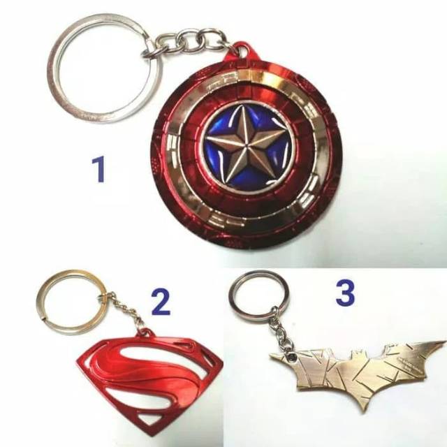 Gantungan Kunci Keychain Batman Superman Captain america