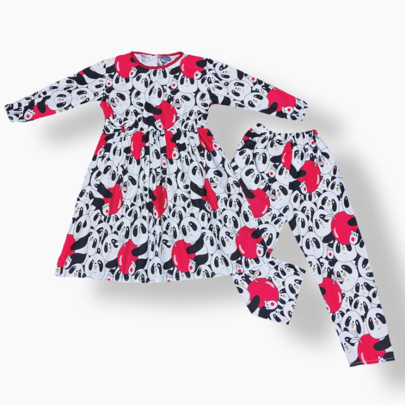 Setelan Tunik Anak Perempuan  Stelan Harian Anak Cewe 2-7 tahun