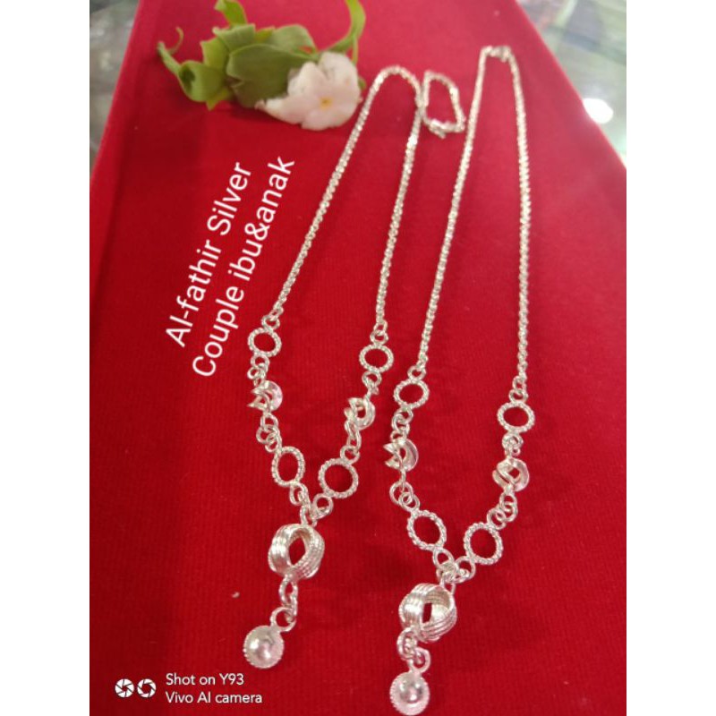 Kalung couple ibu&amp;anak perak murni