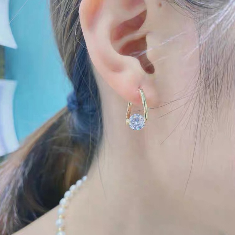 Anting Juntai Bentuk Water Drop Aksen Kristal Gaya Vintage Untuk Wanita