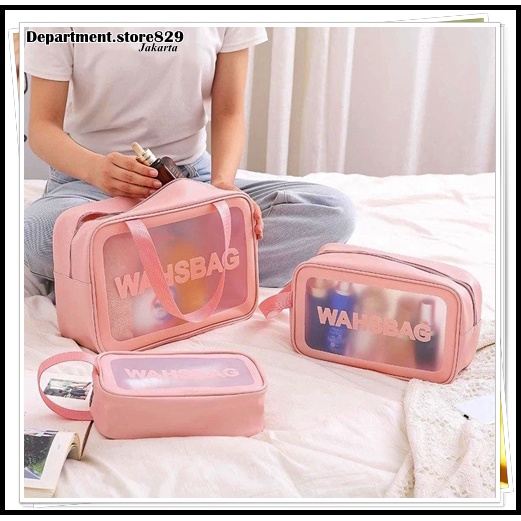 ♥DPS829♥T20 COD Tas Kosmetik Transparan Washbag Anti Air / Tas Travel Toiletry Bag Waterproof - Pouch Make Up Toiletries - Tas Sabun Peralatan