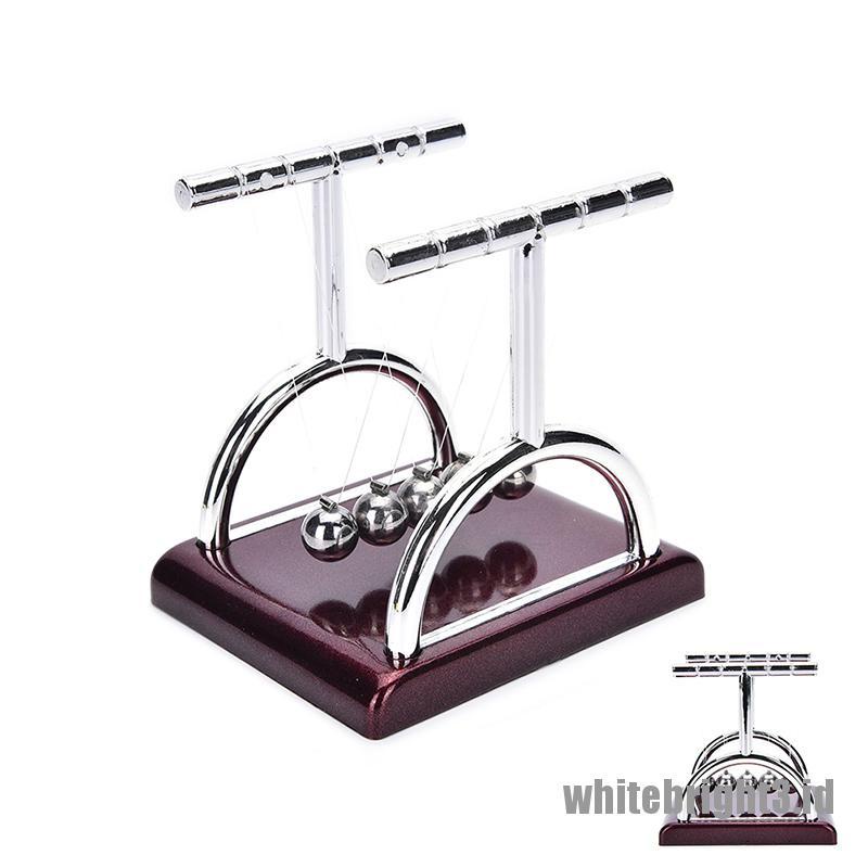 (white3) Newton 's Cradle Balance Ball Bahan Baja Untuk Edukasi Sains Fisika