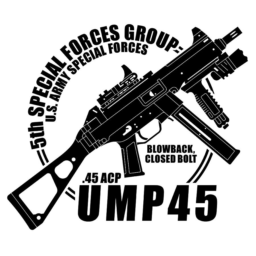 UMP45 Double Round Cutting Sticker
