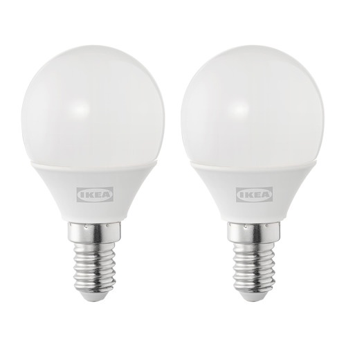 SOLHETTA Bohlam led e14 250 lumen isi 2 pcs, bulat putih opal