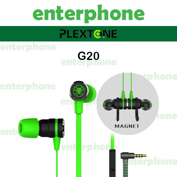 Plextone G20 Jack / G20 Type C In ear Gaming Earphone Headset Original - Type-C Merah