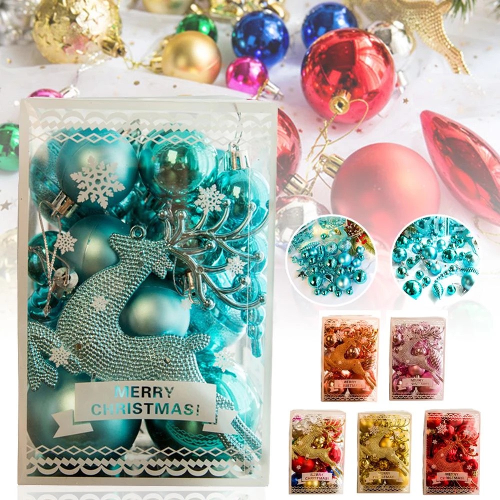 70pcs Ornamen Bola Gantung Dengan Loop Untuk Natal