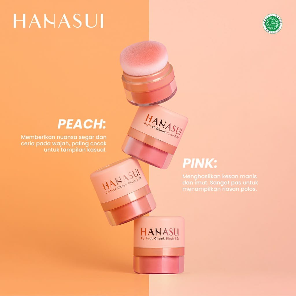 ❤ PAMELA ❤ Hanasui Perfect Cheek Blush &amp; Go 2,5gr - Blush On Shimmer Natural Original BPOM