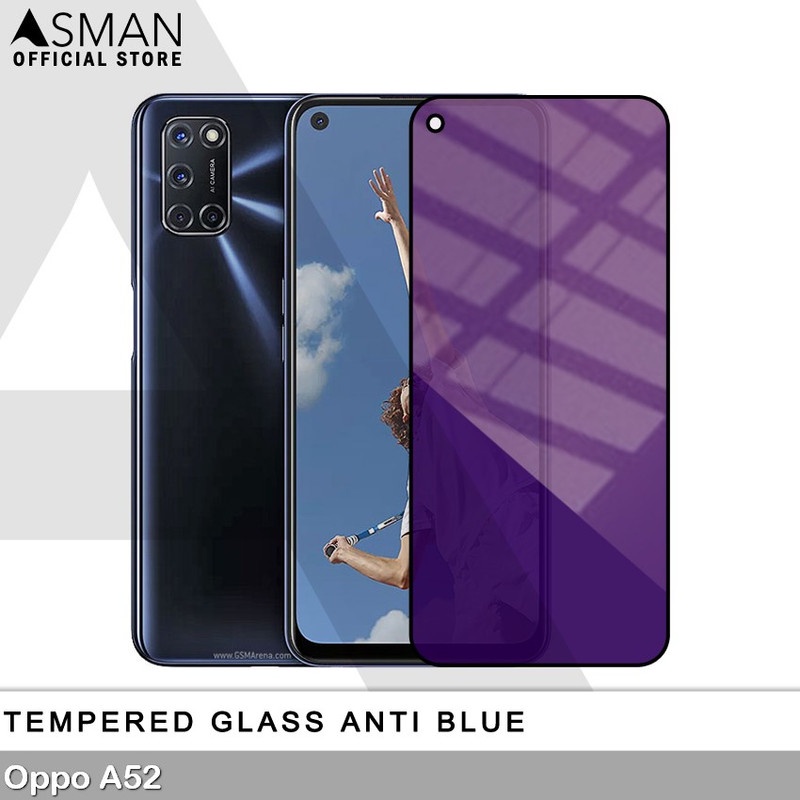 Tempered Glass Blue Light Full Lem OPPO A52 Anti Radiasi